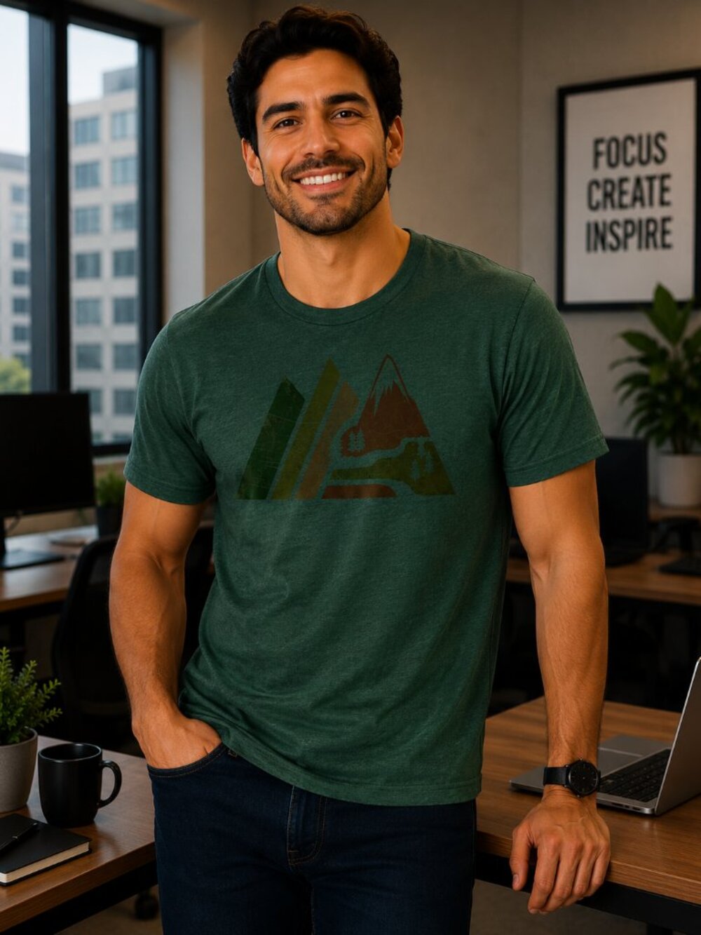 Men's Retro Mountain Outdoor Graphic T-Shirt
